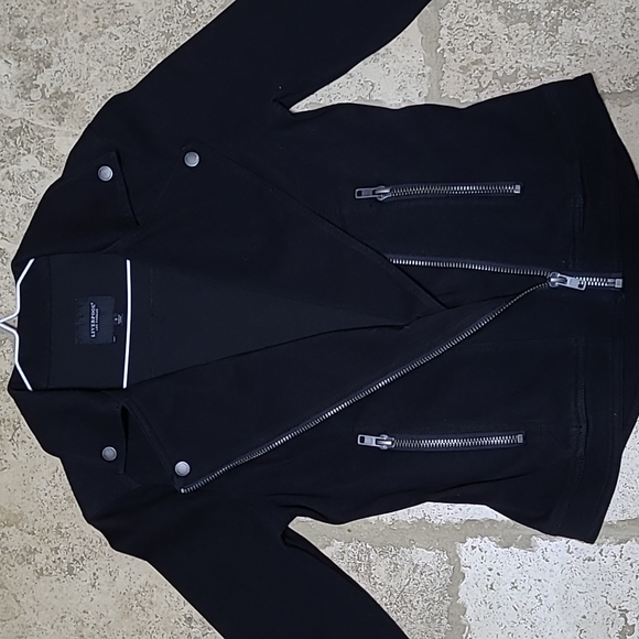 Liverpool Jeans Moto Asymmetric Zip Black Jacket Size Small - Picture 7 of 14